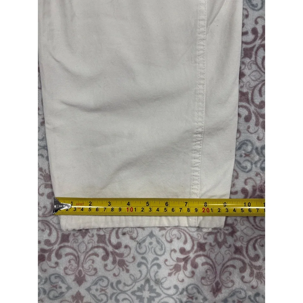 RSQ Loose Fit Cargo Pants Mens 31x30 Cream Off White Cotton Utility Wide Leg